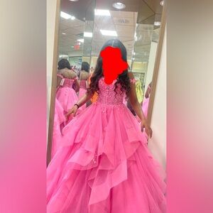 Hot pink graduation gown
